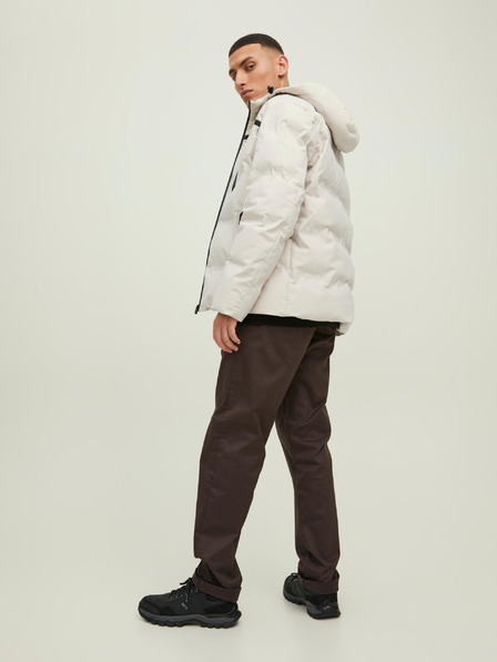 Jack & Jones Béžová zimná bunda Jack & Jones Heat s kapucňou