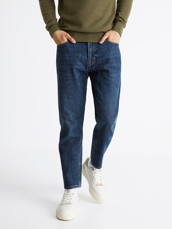Celio Modré pánske straight fit džínsy Celio C85 Corelax2