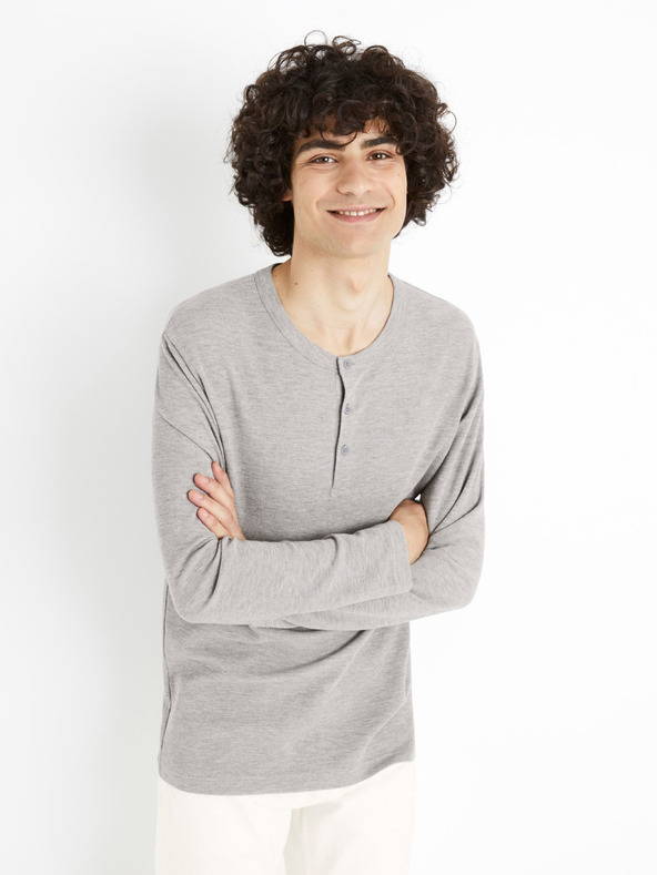 Celio Celio Ceplay sivá košeľa s dlhým rukávom