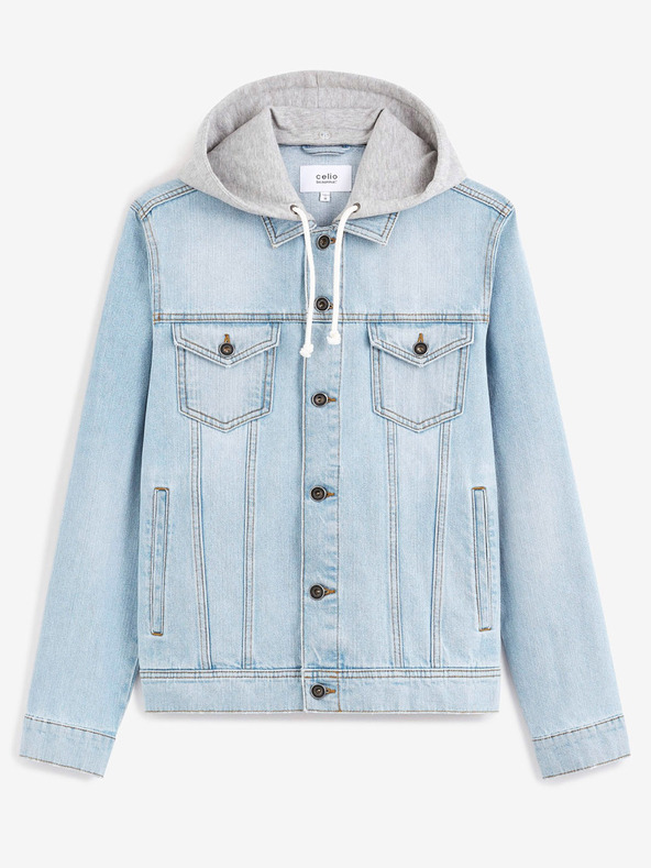 Celio Svetlomodrá pánska džínsová bunda Celio Cudenshood