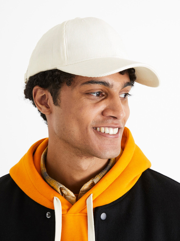 Celio Biela manšestrová čiapka unisex Celio Cicapcord