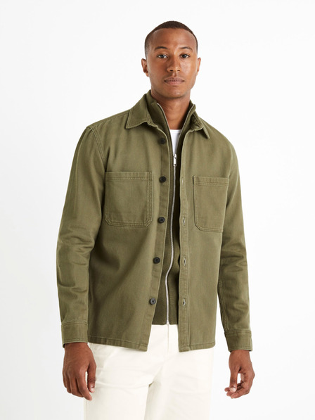 Celio Khaki pánske vrchné tričko Celio Camone