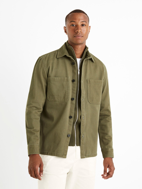 Celio Khaki pánske vrchné tričko Celio Camone
