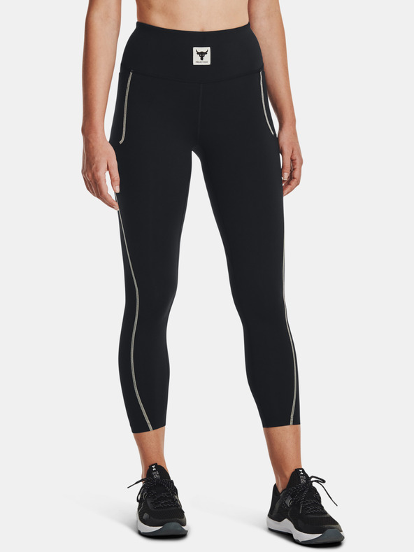 Under Armour Čierne dámske legíny Under Armour Project Rock Meridian Ankl Lgn