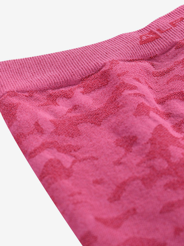 ALPINE PRO Tmavoružové dievčenské vzorované funkčné legíny ALPINE PRO Elibo