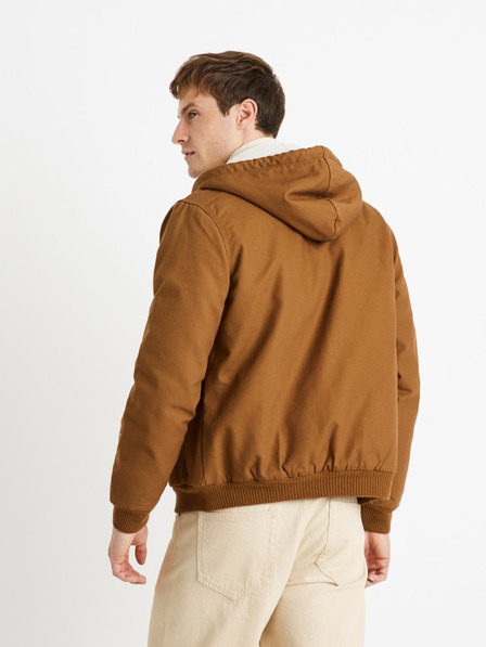 Celio Hnedá pánska bunda Celio Cuhoodie