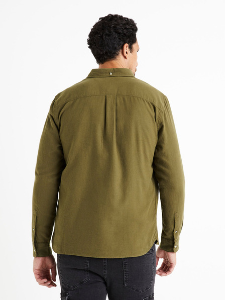 Celio Khaki pánska flanelová košeľa Celio Caoflacko