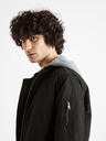 Celio Čierny pánsky bomber s kapucňou Celio Cujameshoo