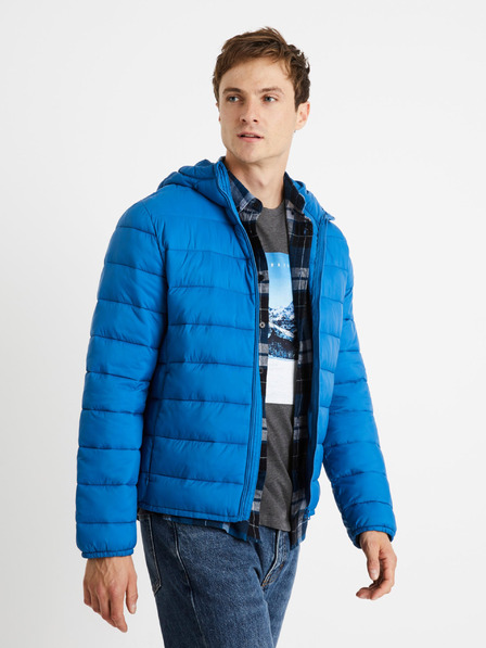 Celio Modrá pánska ľahká prešívaná bunda Celio Vububble