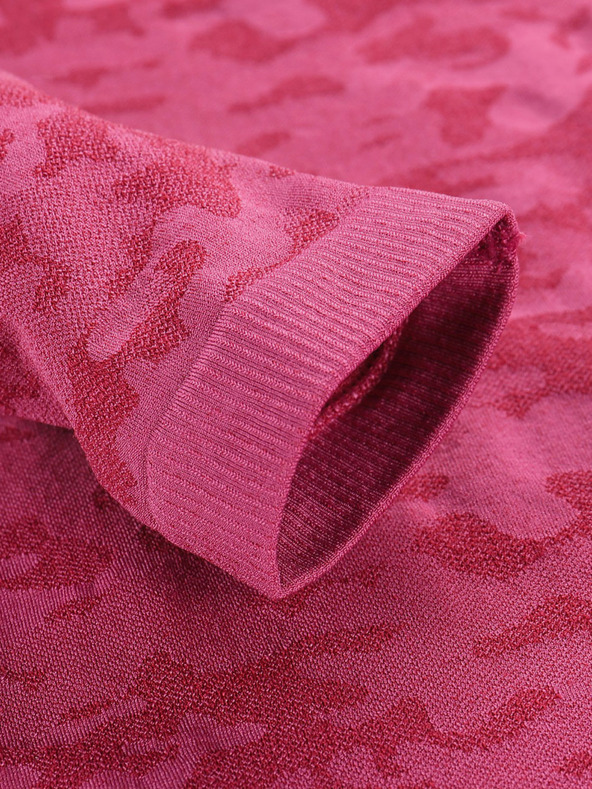 ALPINE PRO Tmavo ružové dievčenské vzorované funkčné tričko ALPINE PRO Lubina