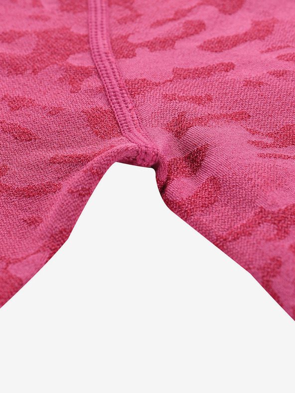 ALPINE PRO Tmavo ružové dievčenské vzorované funkčné tričko ALPINE PRO Lubina