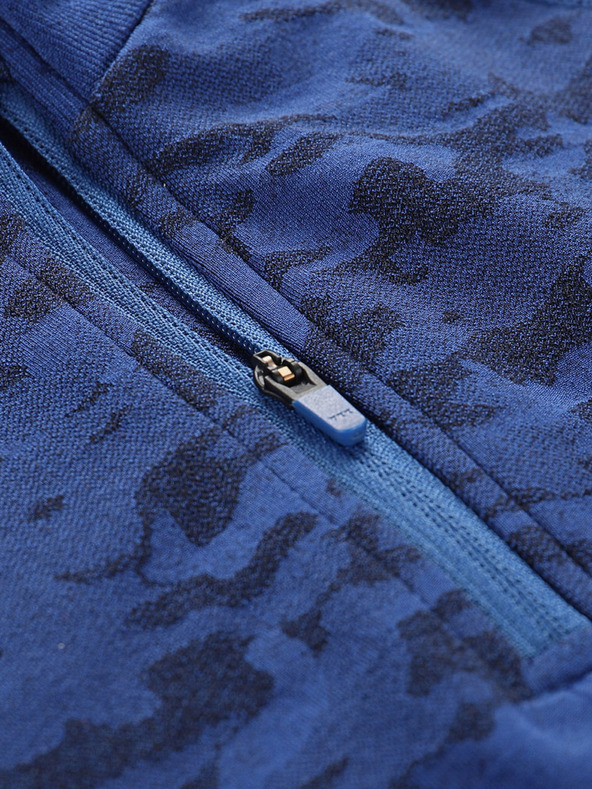 ALPINE PRO Tmavo modré detské vzorované funkčné tričko ALPINE PRO Lubino