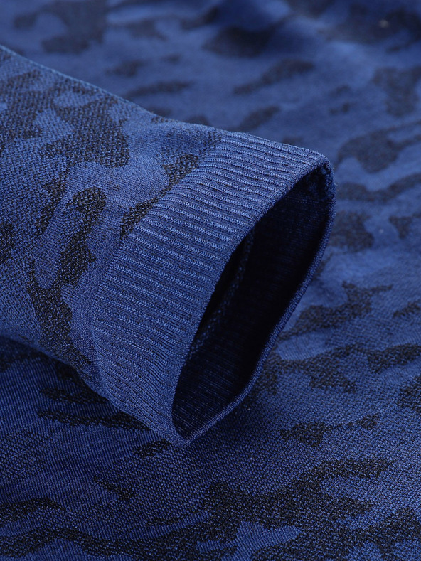 ALPINE PRO Tmavo modré detské vzorované funkčné tričko ALPINE PRO Lubino