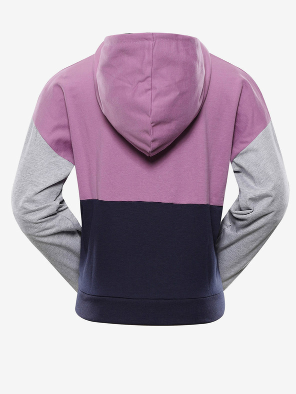 NAX Šedá a fialová dámska mikina NAX Onoda