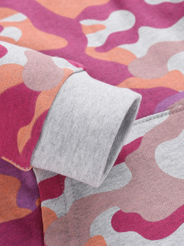 NAX NAX ABEKO ružová a sivá detská vzorovaná mikina