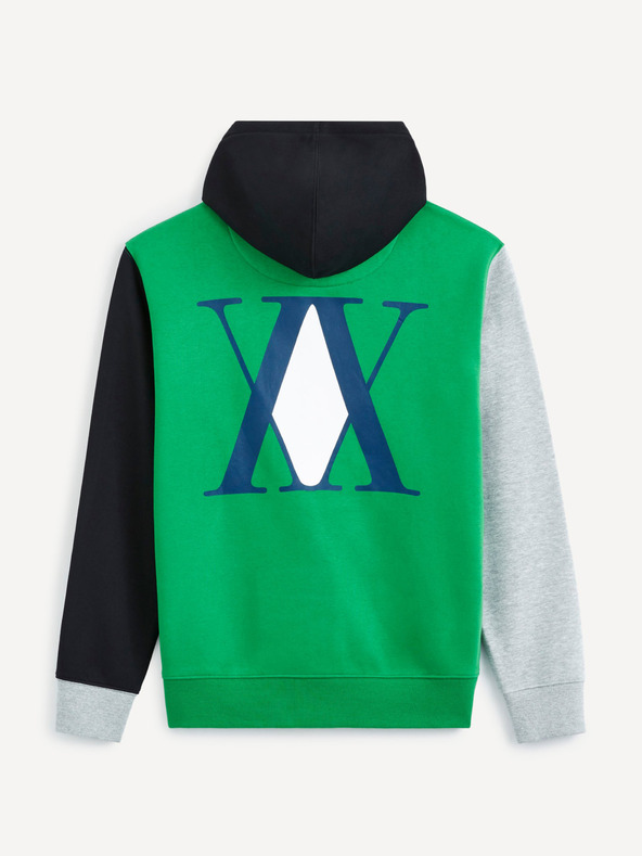 Celio Zelená pánska mikina Celio Hunter x Hunter
