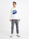 Celio Biela pánska mikina s kapucňou Celio Ceslalom