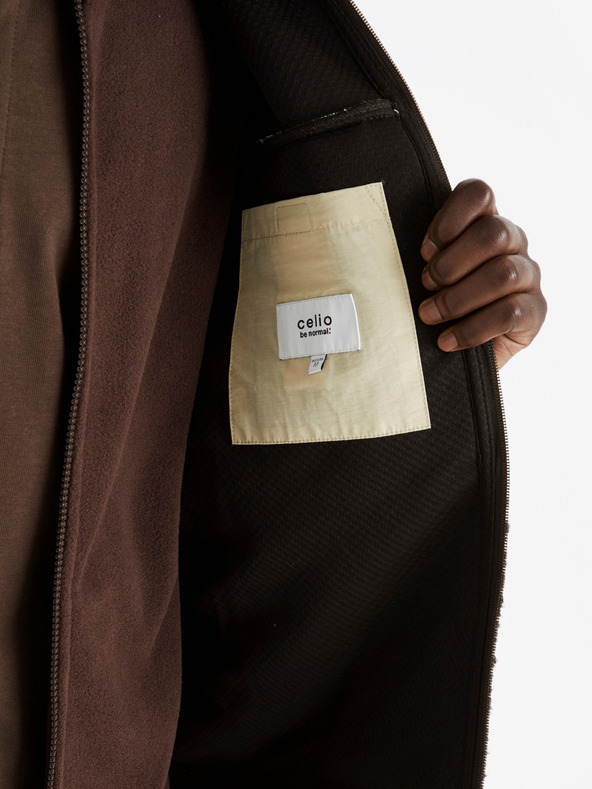 Celio Tmavohnedá pánska bunda Celio Cucurly