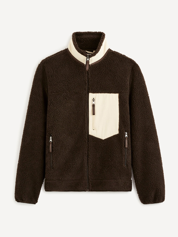 Celio Tmavohnedá pánska bunda Celio Cucurly