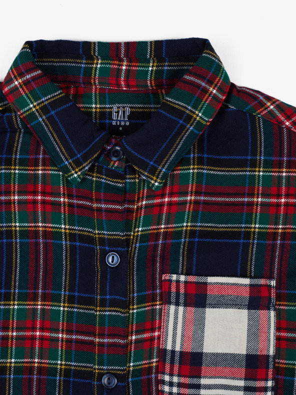 GAP Detská kockovaná pyžamová košeľa GAP