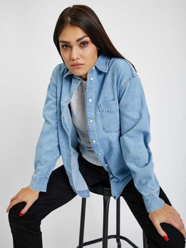 GAP Džínsová košeľa oversize GAP