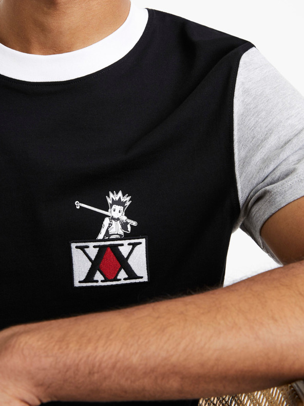 Celio Čierne pánske tričko Celio Hunter & Hunter