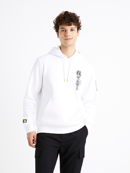 Celio Biela pánska mikina s potlačou na chrbte Celio Assassination Classroom