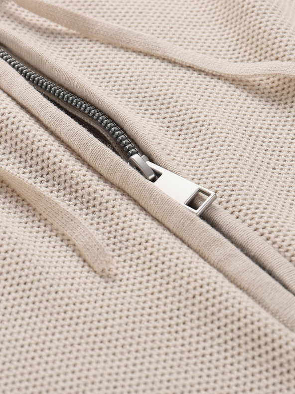 NAX Krémový pánsky sveter s kapucňou NAX Polin