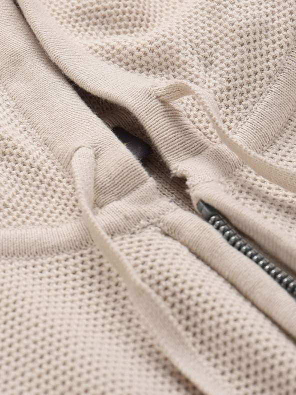 NAX Krémový pánsky sveter s kapucňou NAX Polin