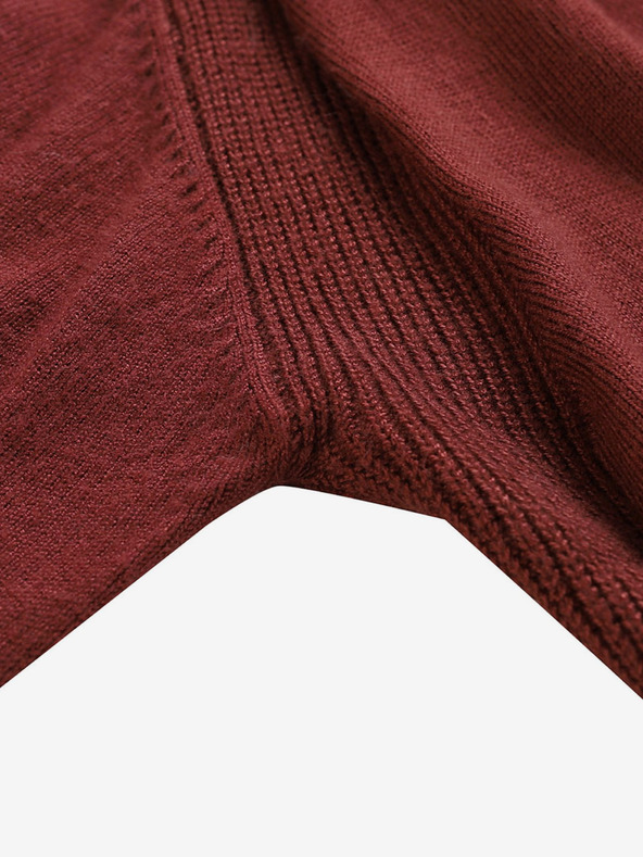 NAX Dámsky dlhý sveter NAX Edera vo vínovej farbe