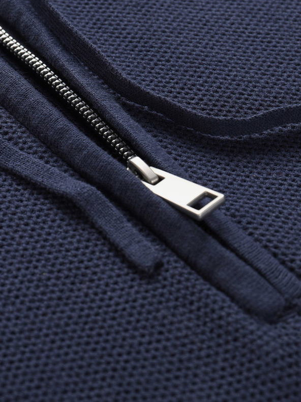 NAX Tmavo modrý pánsky sveter s kapucňou NAX Polin