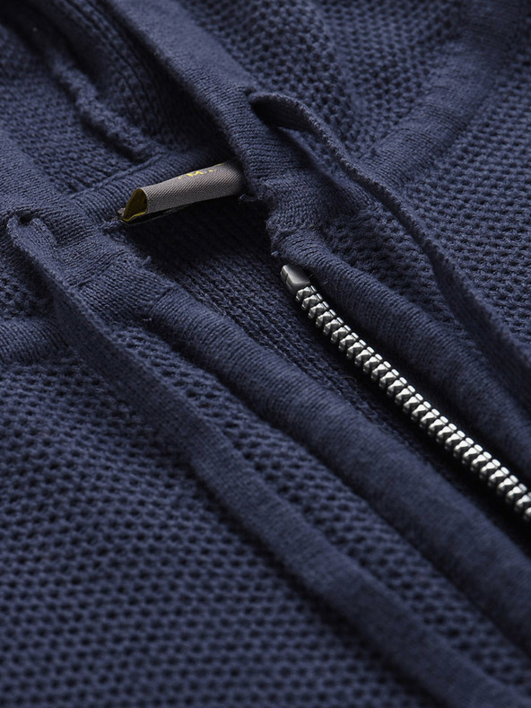 NAX Tmavo modrý pánsky sveter s kapucňou NAX Polin