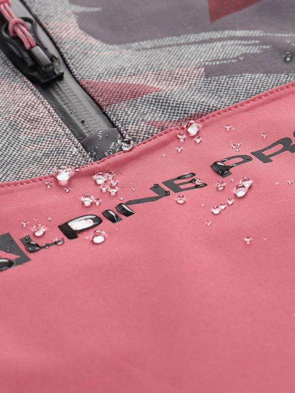 ALPINE PRO Šedo-ružová detská bunda ALPINE PRO GIBBO