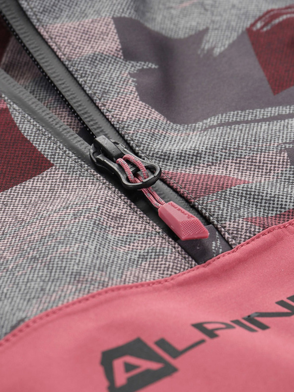 ALPINE PRO Šedo-ružová detská bunda ALPINE PRO GIBBO