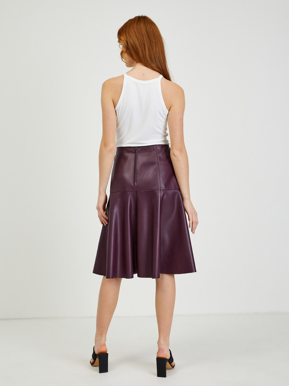 Orsay Dámska koženková sukňa vo vínovej farbe ORSAY