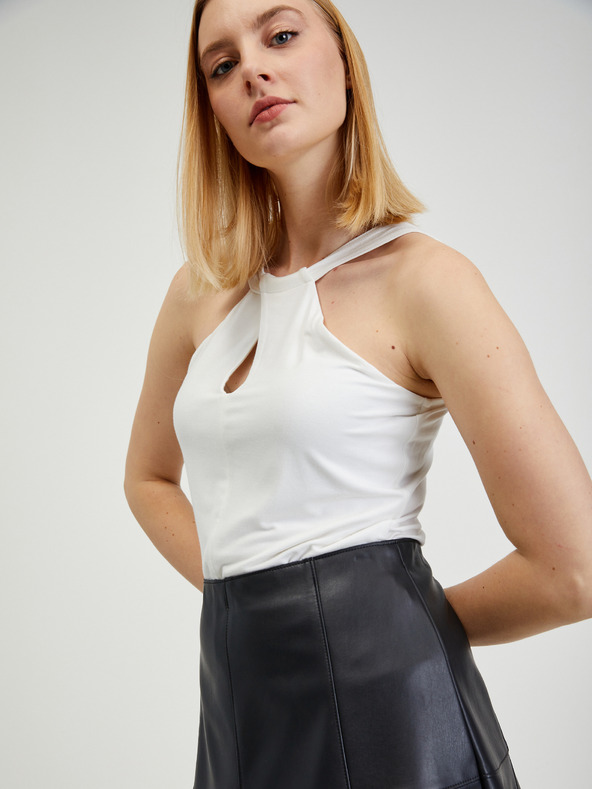 Orsay Čierna dámska koženková sukňa ORSAY