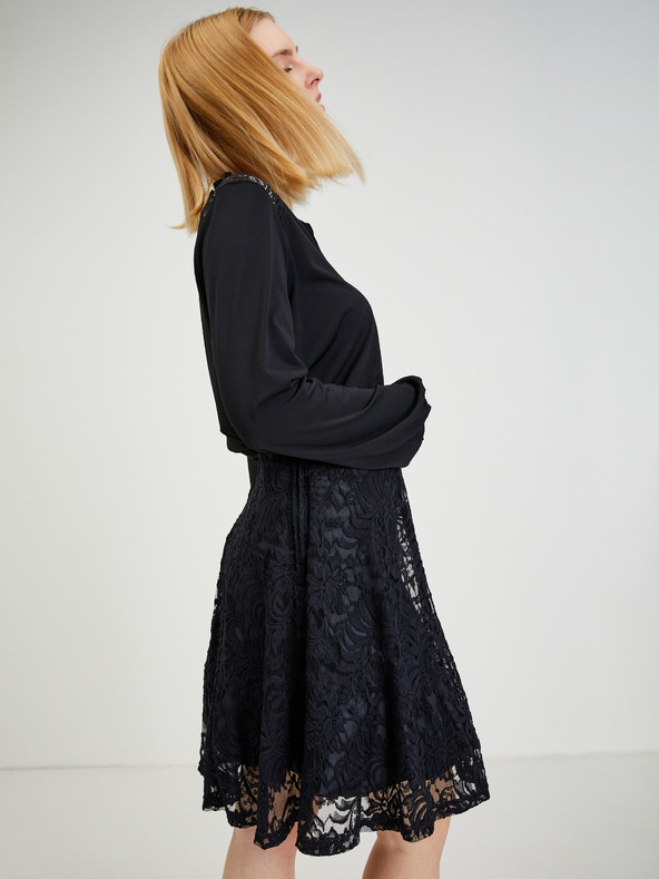 Orsay Čierna dámska čipkovaná sukňa ORSAY