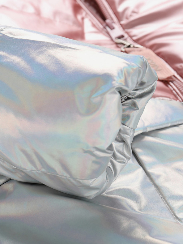 NAX NAX FEREGO sivý a ružový dievčenský kabát