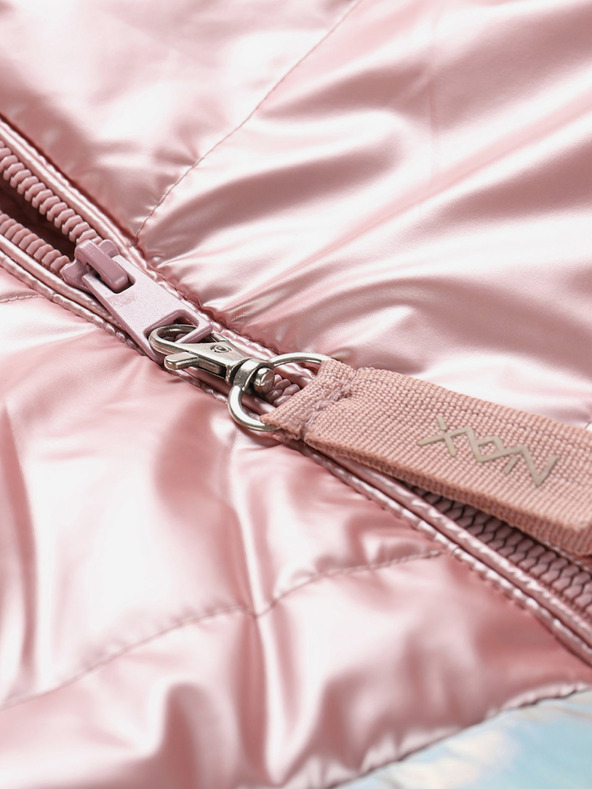 NAX NAX FEREGO sivý a ružový dievčenský kabát