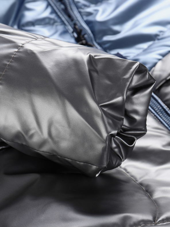 NAX Šedý a modrý dievčenský kabát NAX FEREGO