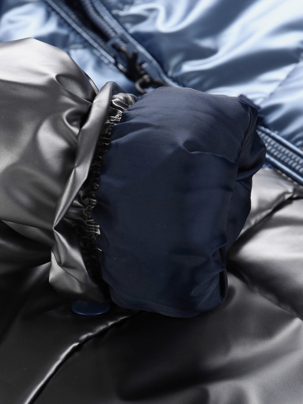 NAX Šedý a modrý dievčenský kabát NAX FEREGO