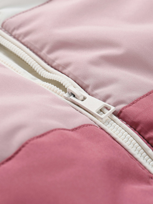 NAX Béžová a ružová detská zimná bunda NAX KEMENO