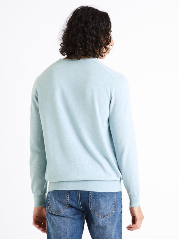 Celio Svetlomodrý pánsky sveter Celio Decotonv