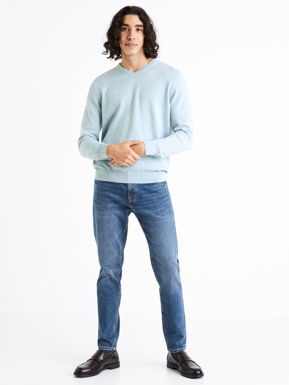 Celio Svetlomodrý pánsky sveter Celio Decotonv