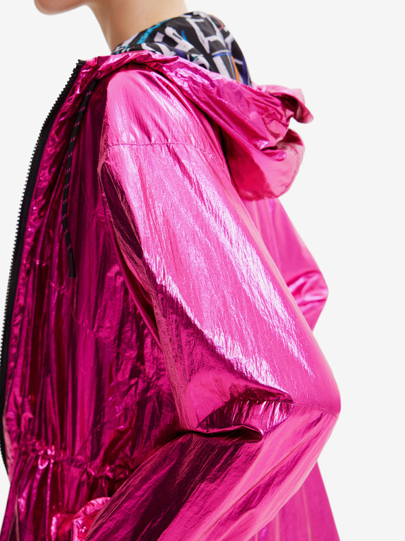 Desigual Tmavoružová dámska metalická bunda Desigual Ontario