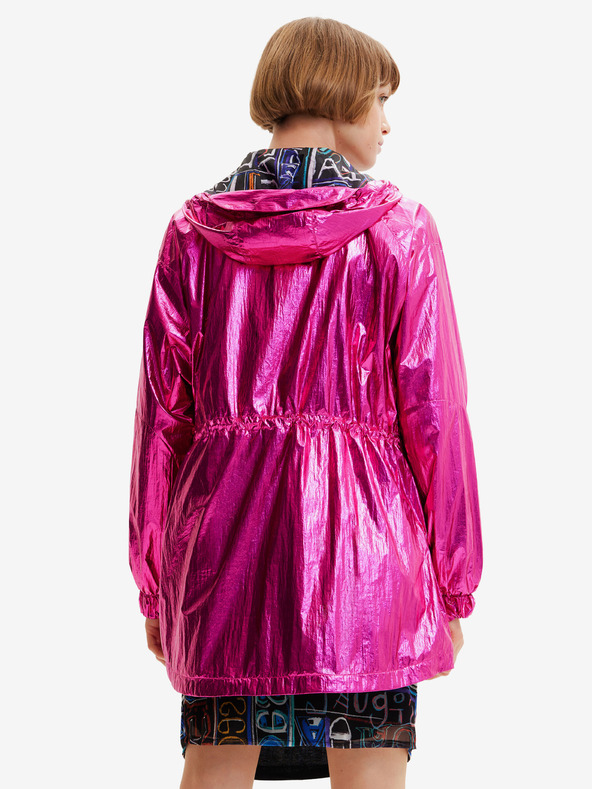 Desigual Tmavoružová dámska metalická bunda Desigual Ontario