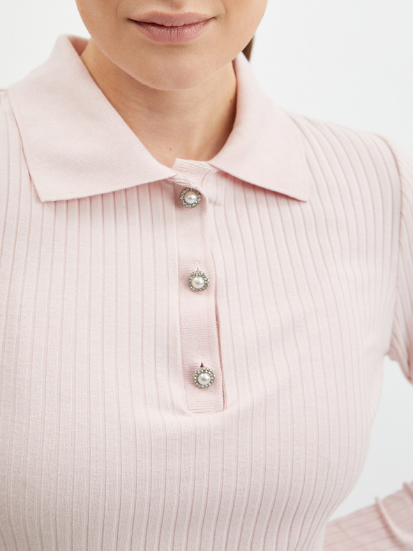 Orsay Marhuľová dámska rebrovaná polokošeľa ORSAY