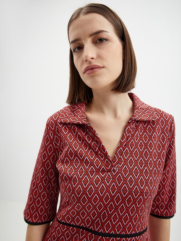 Orsay Ružovo-červené dámske vzorované šaty ORSAY