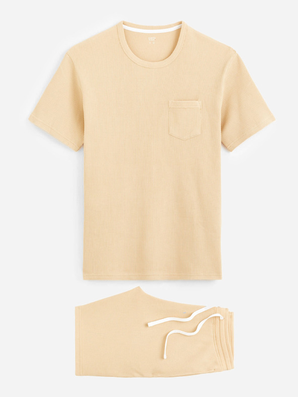 Celio Béžové pánske pyžamo Celio Digaufre