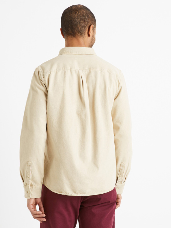 Celio Krémová pánska džínsová košeľa Celio Daindie